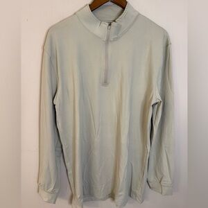 GreenSide golf jacket 1/4 zip long sleeves cream with green undertones SZ Large